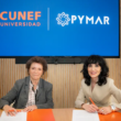 La rectora de Cunef Universidad, Ana I. Fernández (izquierda) y la consejera delegada de Pymar, Almudena López del Pozo . Firma: Cunef