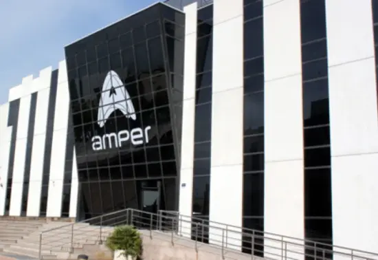 Sede de Amper en la Ciudad de la Imagen, Pozuelo de Alarcón (Madrid). Firma: Amper
