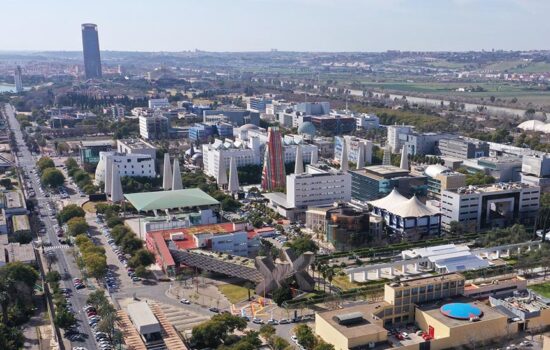 Vista aérea del Svilla Tech Park. Firma: Junta de Andalucía.