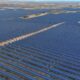 Vista aérea del Parque Solar Chiprana, en Zaragoza, un macroproyecto de Soltec en el mercado español. Firma: Soltec